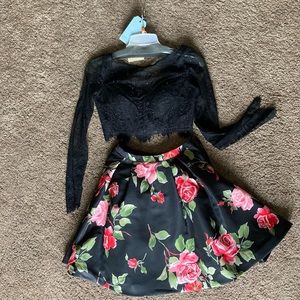 Sherri Hill two piece cropped Prom or homecoming dress.